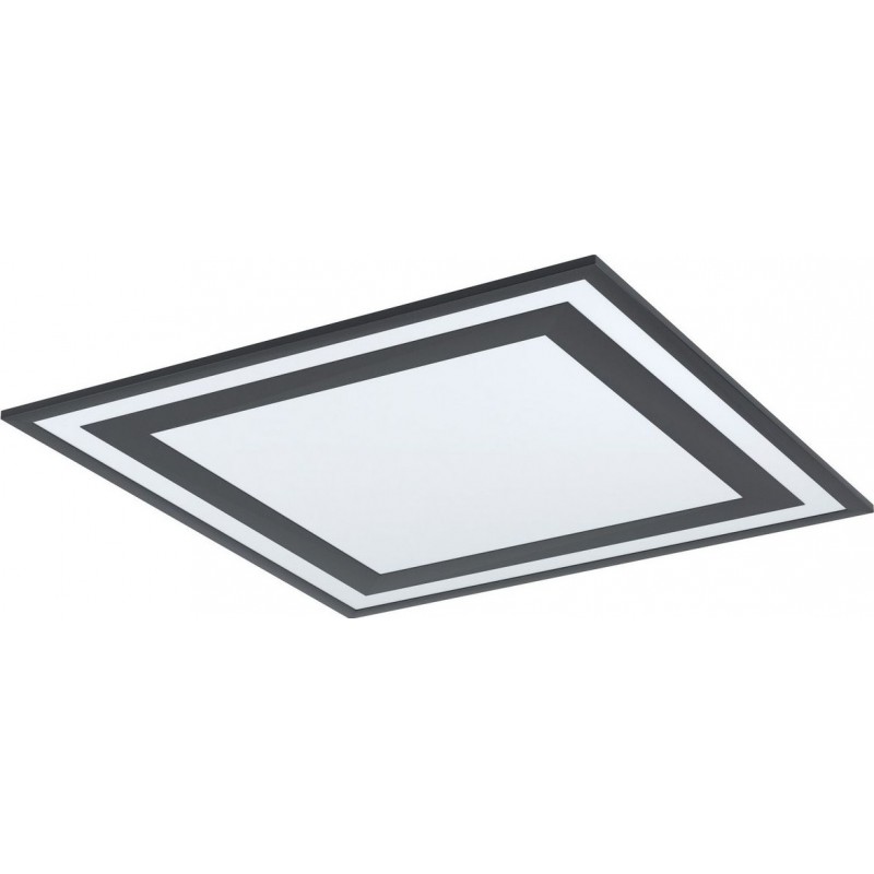 133,95 € Free Shipping | Indoor ceiling light Eglo Savatarila Square Shape 60×60 cm. Living room, dining room and bedroom. Modern Style. Aluminum and Plastic. White and black Color