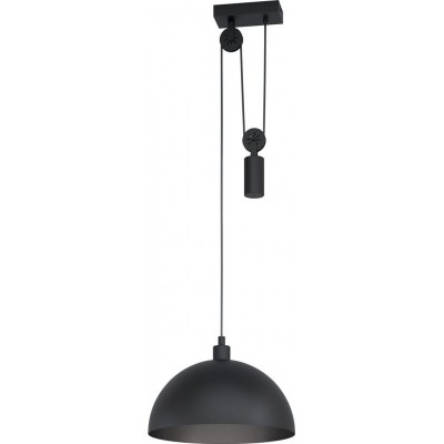 91,95 € Free Shipping | Hanging lamp Eglo Winkworth 1 Spherical Shape Ø 38 cm. Living room, kitchen and dining room. Modern Style. Steel. Black Color