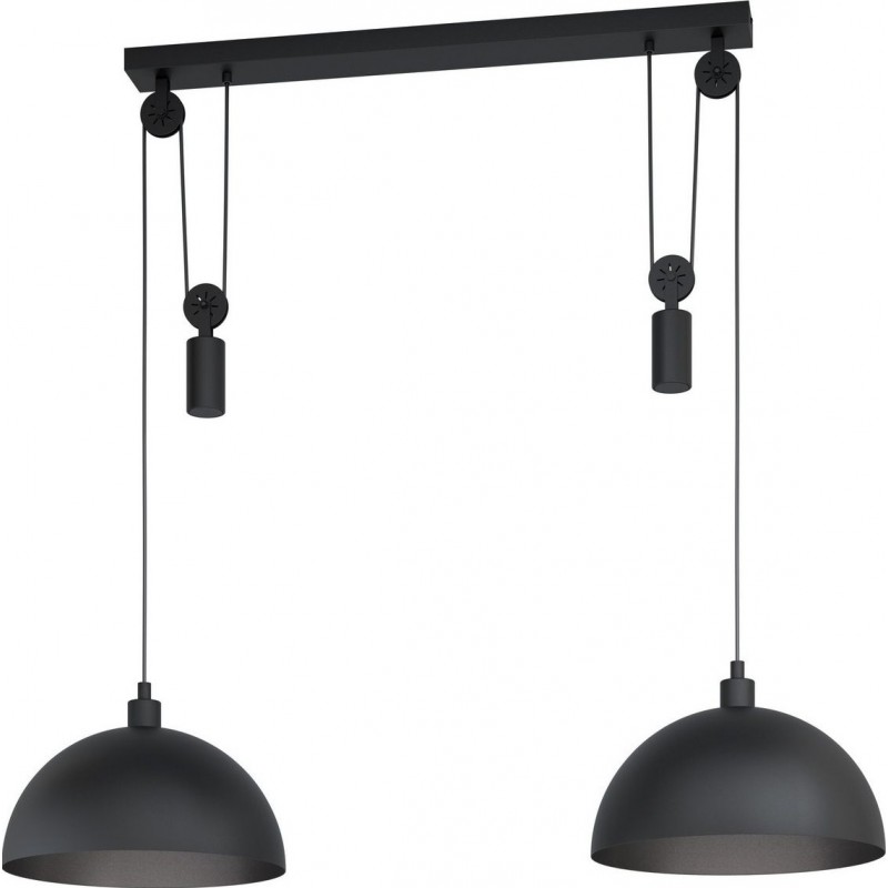 238,95 € Free Shipping | Hanging lamp Eglo Winkworth 1 Extended Shape 118×110 cm. Living room, kitchen and dining room. Modern Style. Steel. Black Color