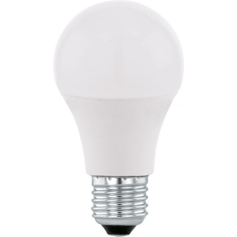 2,95 € Free Shipping | LED light bulb Eglo 9W E27 LED A60 2700K Very warm light. Spherical Shape Ø 6 cm