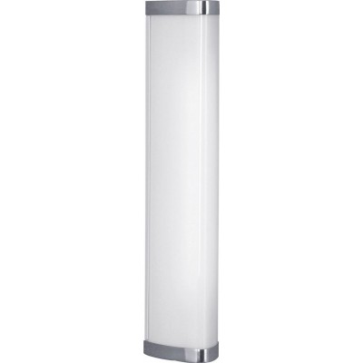 Outdoor lamp Eglo Gita 1 Extended Shape 35×8 cm. Wall and ceiling lamp Lobby, stairs and terrace. Modern and design Style. Metal casting and plastic. White, plated chrome and silver Color