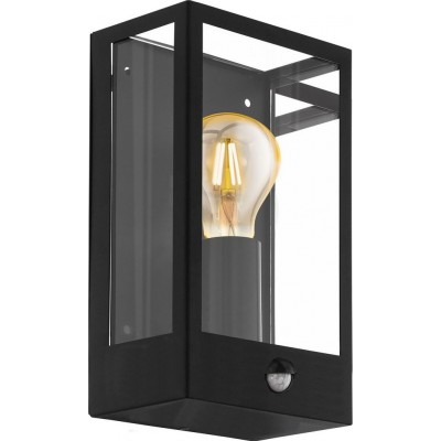88,95 € Free Shipping | Outdoor wall light Eglo Almonte Cubic Shape 30×17 cm. Stairs, terrace and garden. Modern, sophisticated and design Style. Steel and Glass. Black Color