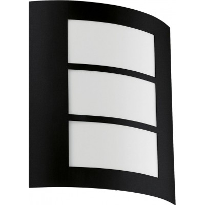 户外壁灯 Eglo City 长方形 形状 26×24 cm. 楼梯, 阳台 和 花园. 现代的, 设计 和 凉爽的 风格. 钢, 镀锌钢 和 塑料. 白色的 和 黑色的 颜色