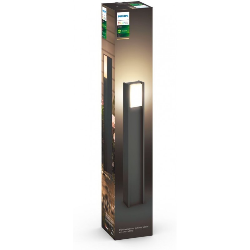 138,95 € Free Shipping | Luminous beacon Philips Hue White 9W 2700K Very warm light. Extended Shape 80×12 cm. Outside post. Direct mains power supply. Smart control with Hue Bridge Terrace and garden. Modern and cool Style
