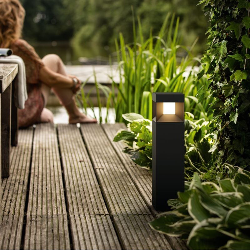 78,95 € Free Shipping | Luminous beacon Philips Parterre 8W Extended Shape 40×10 cm. Wall / Pedestal Terrace and garden. Modern Style. Black Color