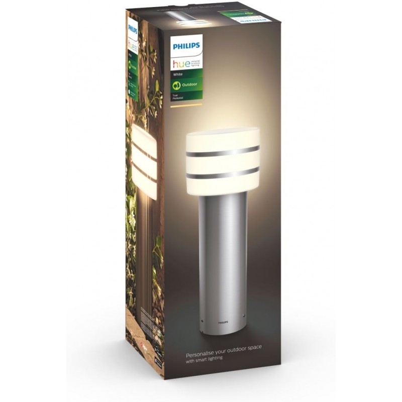 124,95 € Free Shipping | Luminous beacon Philips Tuar 9W 2700K Very warm light. Cylindrical Shape 40×15 cm. Outdoor pedestal. Direct mains power supply. Smart control with Hue Bridge Terrace and garden. Modern Style