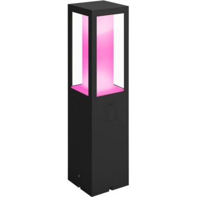 Farol luminoso Philips Impress 16W Forma Cúbica 40×10 cm. Pedestal ao ar livre. LED branco / multicolor integrado. Fonte de alimentação direta Terraço e jardim. Estilo sofisticado e projeto