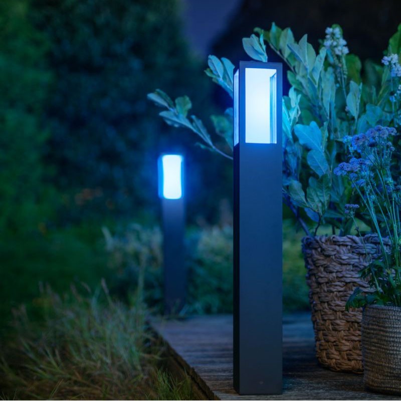 186,95 € Free Shipping | Luminous beacon Philips Impress 16W Cubic Shape 77×10 cm. Outdoor pole. Integrated White / Multicolor LED. Direct power supply Terrace and garden. Sophisticated and design Style