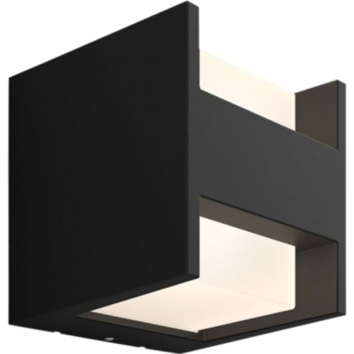 Outdoor wall light Philips Fuzo 15W 2700K Very warm light. Cubic Shape 13×13 cm. Apply mural. Integrated LED. Direct power supply Terrace and garden. Modern Style