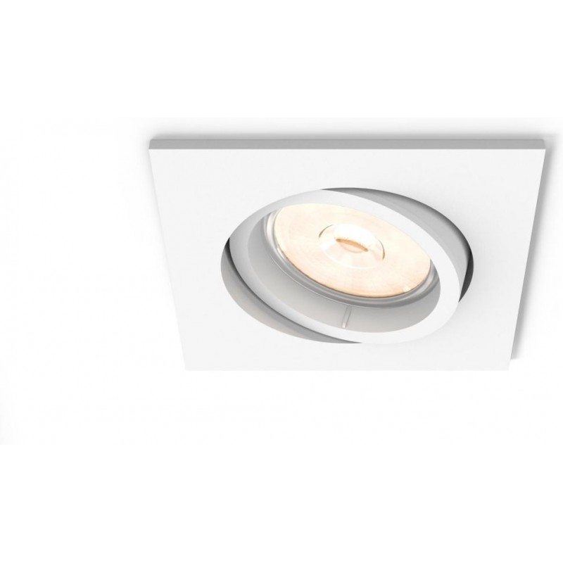 9,95 € Free Shipping | Recessed lighting Philips Enneper Square Shape 9×9 cm. Living room, bathroom and office. Modern Style. White Color