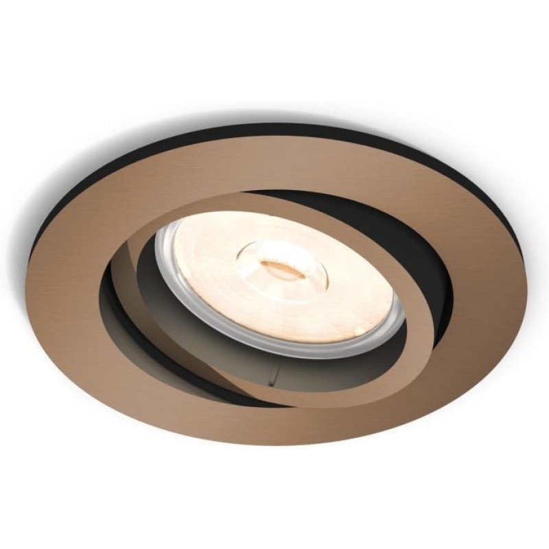 9,95 € Free Shipping | Recessed lighting Philips Donegal Round Shape 9×9 cm. Living room, bedroom and store. Sophisticated Style. Metal casting