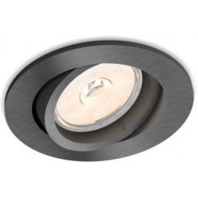 24,95 € Free Shipping | Recessed lighting Philips Donegal Round Shape 9×9 cm. Living room, bedroom and showcase. Sophisticated Style. Gray Color