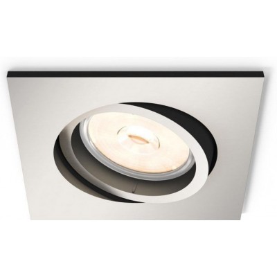 9,95 € Free Shipping | Recessed lighting Philips Donegal Square Shape 9×9 cm. Living room, bedroom and lobby. Sophisticated Style. Plated chrome Color