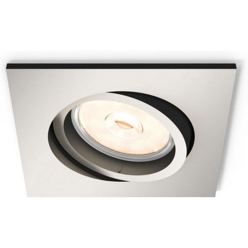 11,95 € 送料無料 | 屋内埋め込み式照明 Philips Donegal 平方 形状 9×9 cm. リビングルーム, ベッドルーム そして ロビー. 洗練された スタイル. メッキクローム カラー