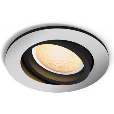 Встраиваемое освещение Philips Milliskin 5W Круглый Форма 9×9 cm. Выдвижной светильник. Включает светодиодную лампу. Управление по Bluetooth с помощью приложения для смартфона или голоса Гостинная, спальная комната и лобби. Сложный Стиль