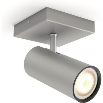 Indoor spotlight Philips Buratto 5W Cylindrical Shape 14×11 cm. Extendable Focus. Smart control with Hue Bridge Lobby and store. Modern Style. Aluminum