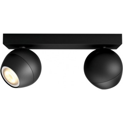 Indoor spotlight Philips Buckram 10W Extended Shape 25×10 cm. Double focus. Includes LED bulbs and wireless switch. Bluetooth control with Smartphone App Living room, dining room and office. Modern Style
