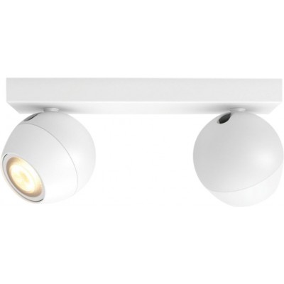 Indoor spotlight Philips Buckram 10W Extended Shape 25×10 cm. Double focus. Includes LED bulbs and wireless switch. Bluetooth control with Smartphone App Living room, dining room and office. Modern Style