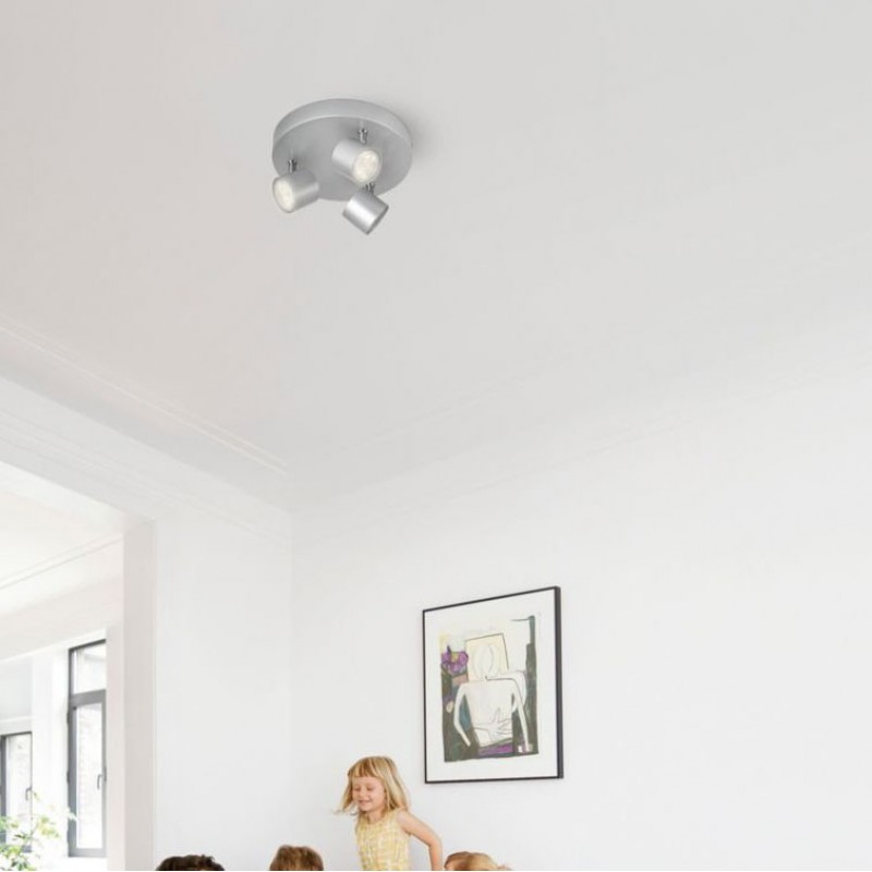 88,95 € Free Shipping | Indoor spotlight Philips Star 40W Round Shape 20×20 cm. Triple focus. Adjustable High quality Living room, bedroom and hall. Modern Style