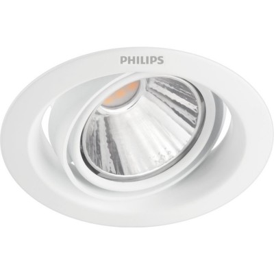 Iluminação embutida Philips Pomeron 7W Forma Redondo Ø 11 cm. Downlight Sala de jantar, salão e mostruário. Estilo moderno. Cor branco