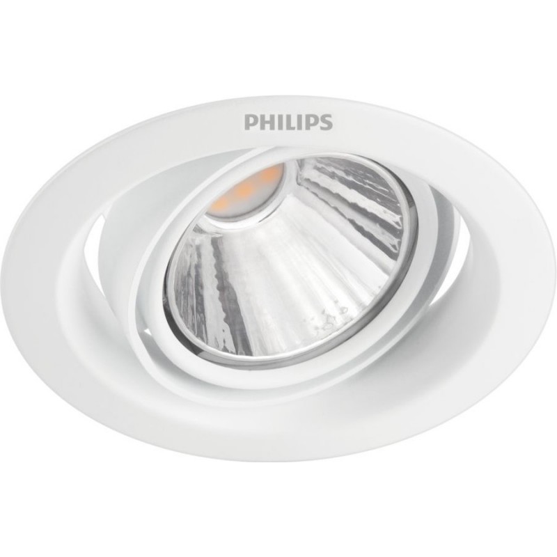 13,95 € Envío gratis | Iluminación empotrable Philips Pomeron 7W Forma Redonda Ø 11 cm. Foco downlight Comedor, vestíbulo y escaparate. Estilo moderno. Color blanco