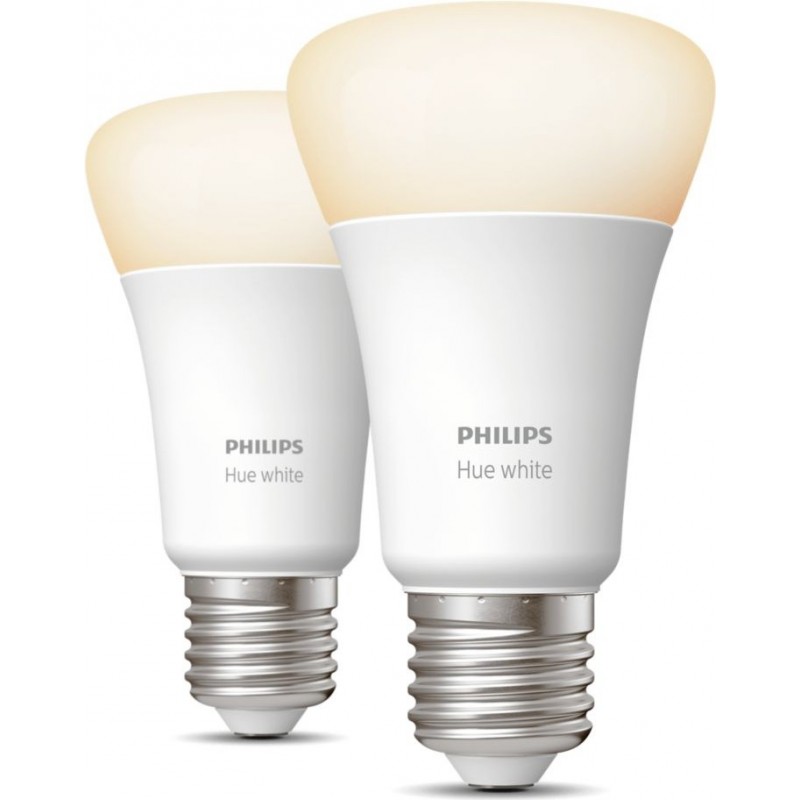 23,95 € Envoi gratuit | Ampoule LED télécommandée Philips Hue White 18W E27 LED 2700K Lumière très chaude. Ø 6 cm. Contrôle Bluetooth avec application smartphone ou voix