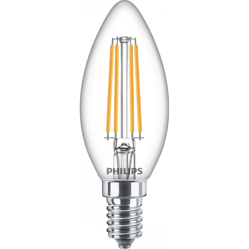 5,95 € Free Shipping | LED light bulb Philips LED Classic 6.5W E14 LED 4000K Neutral light. 10×5 cm. LED Candle Light Vintage Style