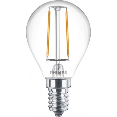 Lâmpada LED Philips LED Classic 2.3W E14 LED 4000K Luz neutra. 8×5 cm. Luz de vela led Estilo vintage