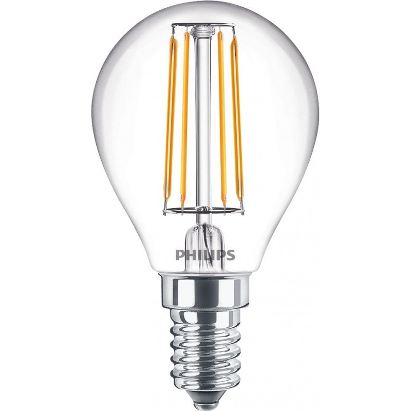 3,95 € Free Shipping | LED light bulb Philips LED Classic 4.5W E14 LED 4000K Neutral light. 8×5 cm. LED Candle Light Vintage Style