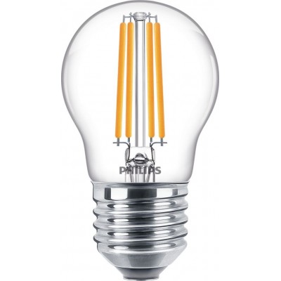 6,95 € Envio grátis | Lâmpada LED Philips LED Classic 6.5W E27 LED 4000K Luz neutra. 8×5 cm. Luz de vela led Estilo projeto
