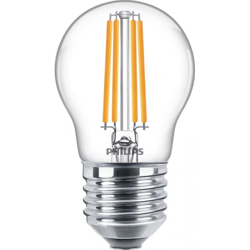 5,95 € Free Shipping | LED light bulb Philips LED Classic 6.5W E27 LED 4000K Neutral light. 8×5 cm. LED Candle Light Design Style