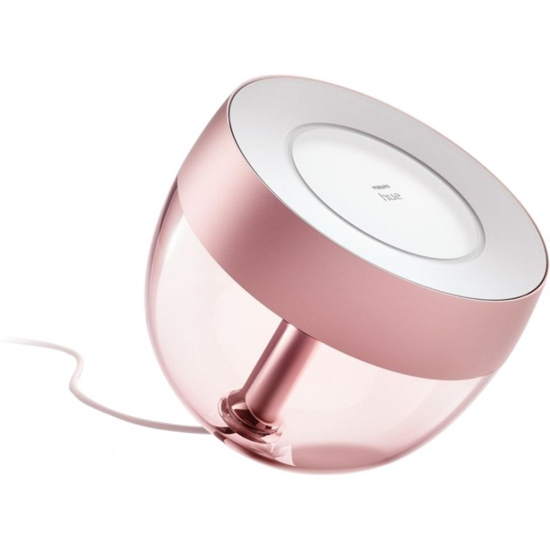 127,95 € Free Shipping | Table lamp Philips Iris 8.1W Spherical Shape 20×19 cm. Limited Edition Rosè. Integrated LED. Bluetooth Control with Smartphone App or Voice Bedroom, office and work zone. Sophisticated Style