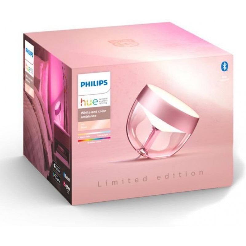 133,95 € Free Shipping | Table lamp Philips Iris 8.1W Spherical Shape 20×19 cm. Limited Edition Rosè. Integrated LED. Bluetooth Control with Smartphone App or Voice Bedroom, office and work zone. Sophisticated Style