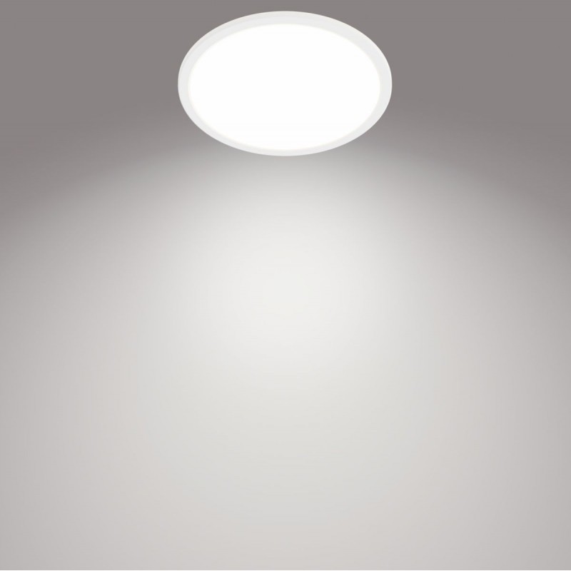 41,95 € Free Shipping | Indoor ceiling light Philips CL550 15W Round Shape Ø 25 cm. Dimmable Kitchen and bathroom. Modern Style. White Color