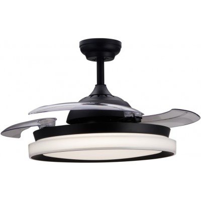 Ceiling fan with light Philips Bliss 80W Round Shape Ø 51 cm. Living room, dining room and office. Design Style. Black Color
