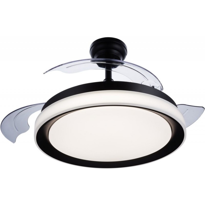 235,95 € Free Shipping | Ceiling fan with light Philips Bliss Round Shape Ø 51 cm. Concept 21 Living room, dining room and office. Design Style. Black Color