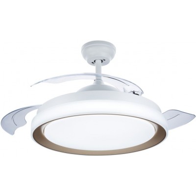 Ceiling fan with light Philips Bliss Round Shape Ø 51 cm. Concept 21 Living room, dining room and office. Design Style. White and golden Color