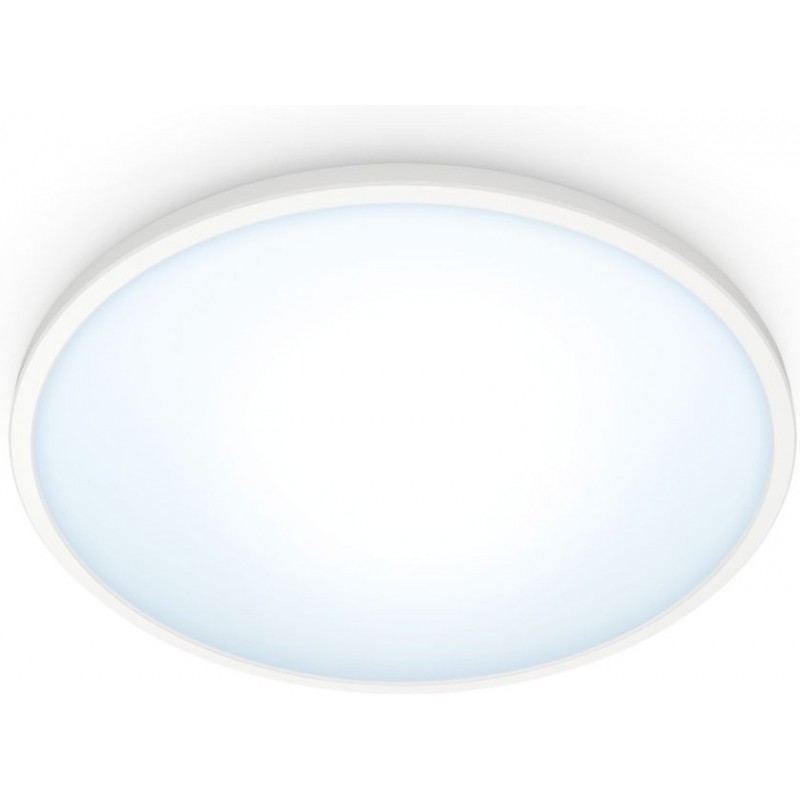 56,95 € Бесплатная доставка | Внутренний потолочный светильник WiZ Luminaria WiZ 14W Круглый Форма Ø 24 cm. Регулируемый. Wi-Fi + Bluetooth Кухня и ванная комната. Современный Стиль. Металл и Поликарбонат. Белый Цвет