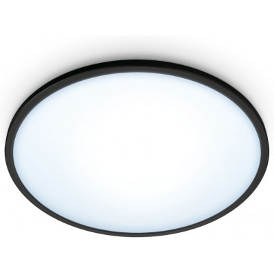 Внутренний потолочный светильник WiZ Luminaria WiZ 14W Круглый Форма Ø 24 cm. Регулируемый. Wi-Fi + Bluetooth Кухня и ванная комната. Современный Стиль. Металл и Поликарбонат. Чернить Цвет