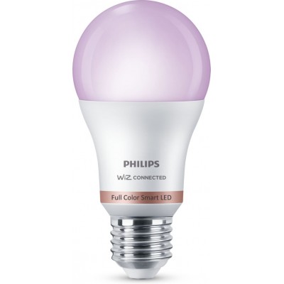 17,95 € Free Shipping | LED light bulb Philips Smart LED Wi-Fi 8W 12×7 cm. Wi-Fi + Bluetooth. Control with WiZ or Voice app Pmma and polycarbonate