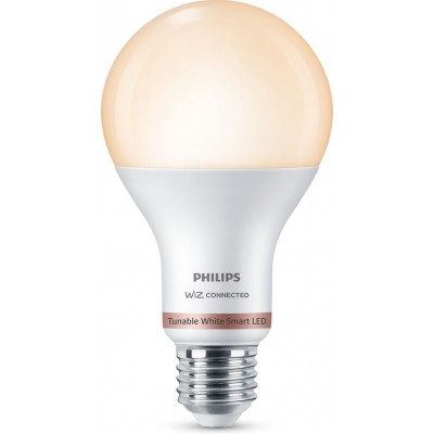 Lampadina LED Philips Smart LED Wi-Fi 13W 14×9 cm. Wi-Fi + Bluetooth. Controllo con WiZ o app vocale PMMA e Policarbonato