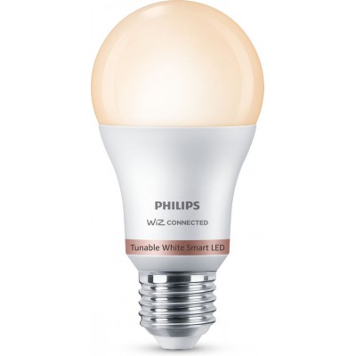 Ampoule LED Philips Smart LED Wi-Fi 8W 12×7 cm. Wi-Fi + Bluetooth. Contrôle avec WiZ ou application vocale PMMA et Polycarbonate