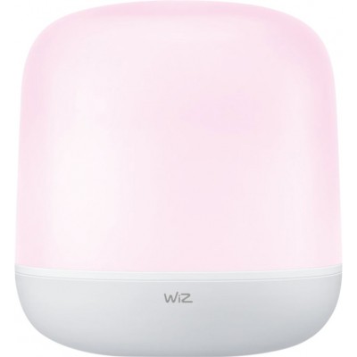 Lâmpada de mesa WiZ Luminaria WiZ 9W Forma Cilíndrica Ø 15 cm. Lâmpada portátil. Wi-Fi + Bluetooth Sala de estar, quarto e loja. Estilo sofisticado. PMMA e Policarbonato. Cor branco