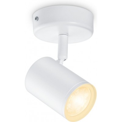 Refletor interno WiZ Luminaria WiZ 4.8W Forma Cilíndrica 12×11 cm. Ajustável. LED integrado. Controle de Wi-Fi + Bluetooth Sala de estar, quarto e escritório. Estilo moderno. Metais. Cor branco