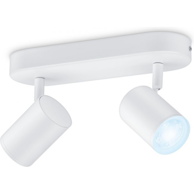 61,95 € Envío gratis | Foco para interior WiZ Luminaria WiZ 9.5W 25×12 cm. Orientable. LED Integrado. Control Wi-Fi + Bluetooth Metal. Color blanco