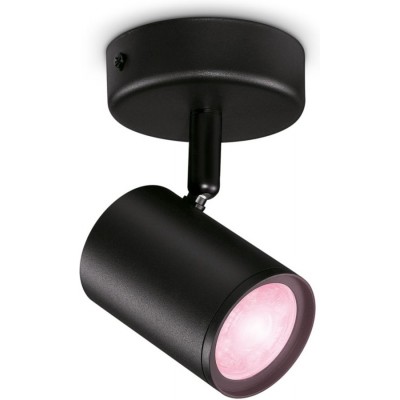 Внутренний точечный светильник WiZ Luminaria WiZ 4.8W Цилиндрический Форма 12×11 cm. Регулируемый. Встроенный белый / многоцветный светодиод. Wi-Fi + управление Bluetooth Гостинная, столовая и витрина. Современный Стиль. Металл. Чернить Цвет