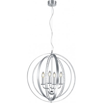Lampe à suspension Trio Candela Ø 56 cm. Salle et chambre. Style moderne. Métal. Couleur aluminium