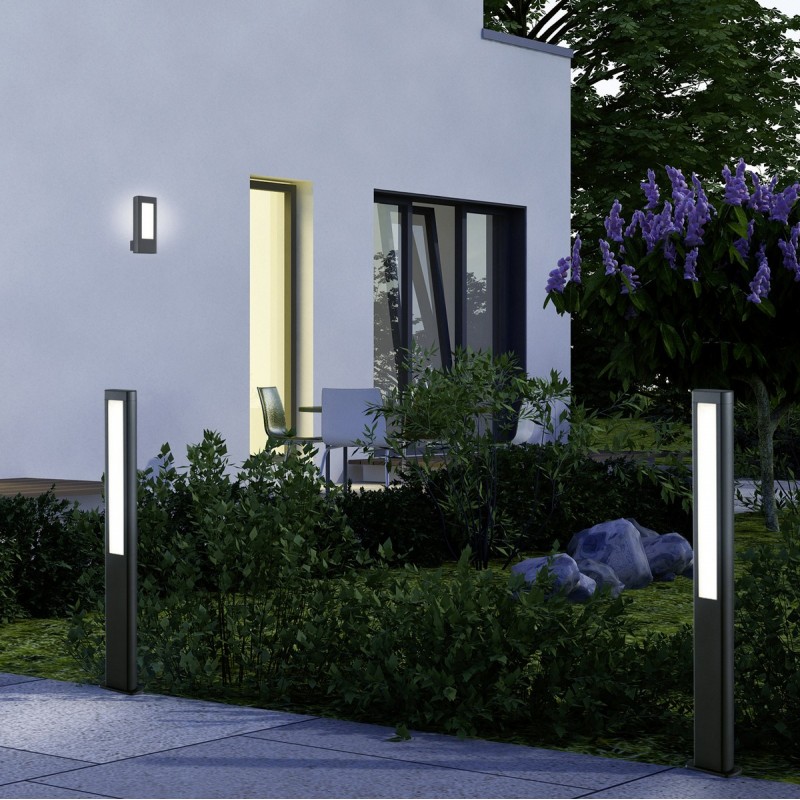 67,95 € Free Shipping | Outdoor wall light Trio Rhine 4.5W 3000K Warm light. 25×11 cm. Integrated LED Terrace and garden. Modern Style. Cast aluminum. Anthracite Color