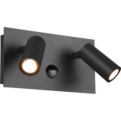 93,95 € Envio grátis | Holofote externo Trio Tunga 3.5W 3000K Luz quente. 23×12 cm. LED integrado Sensor de Movimento Alumínio fundido. Cor antracite