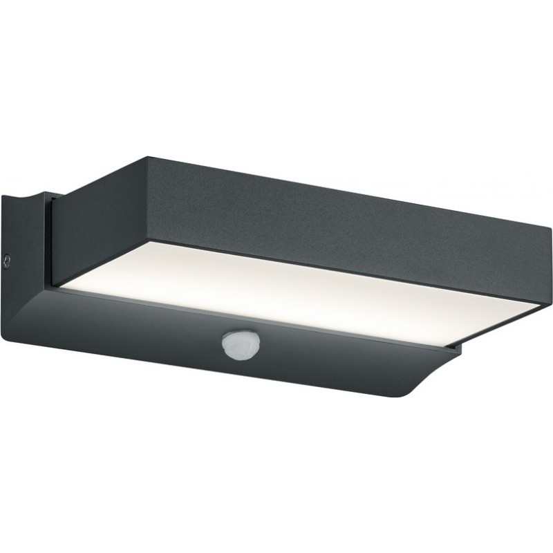 104,95 € Free Shipping | Outdoor wall light Trio Cuando 11W 3000K Warm light. 23×7 cm. Integrated LED. Motion sensor. Darkness sensing Terrace and garden. Modern Style. Cast aluminum. Anthracite Color